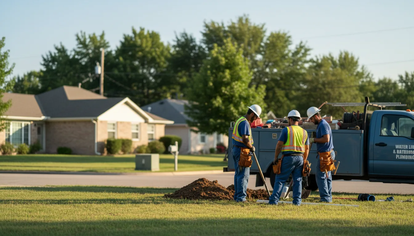 Residential water line and bathroom plumbing service in Matthews, IN